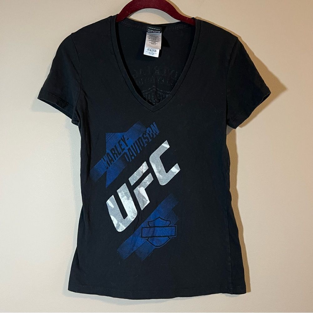 ✨ Harley Davidson Black Blue UFC Waterloo Iowa Shirt Small